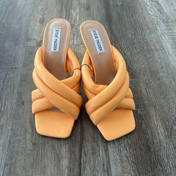 Steve Madden Women's Tenacity quilted high heel sandal Peach Size US 9 NWOB - Picture 7 of 9